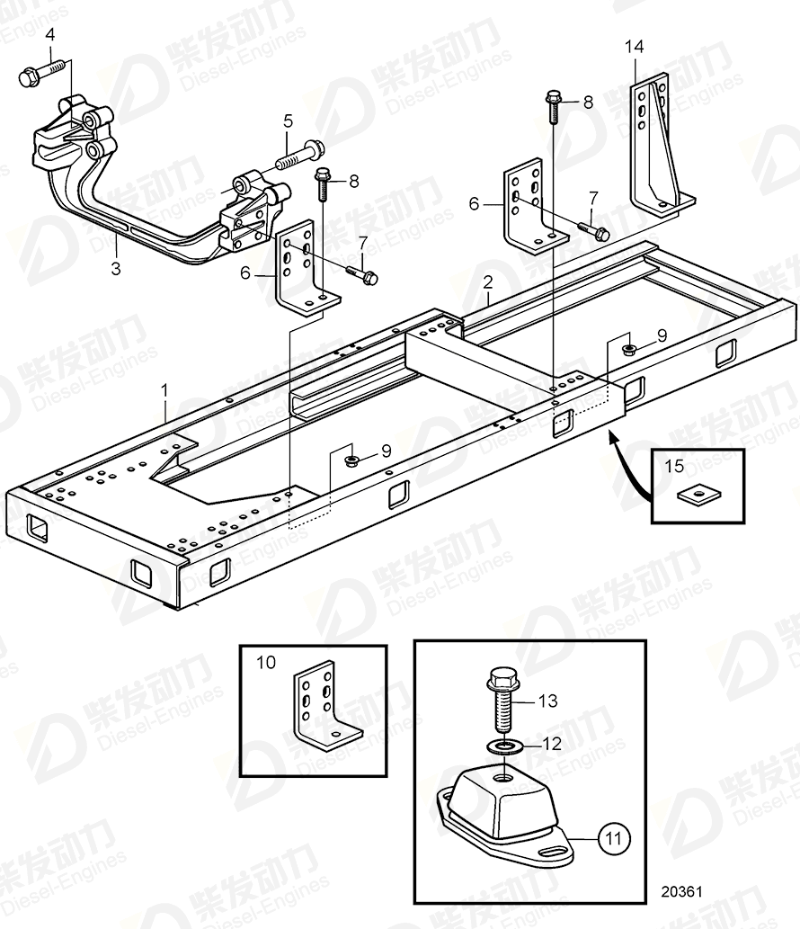 volvo penta Flange screw 969448 Drawing